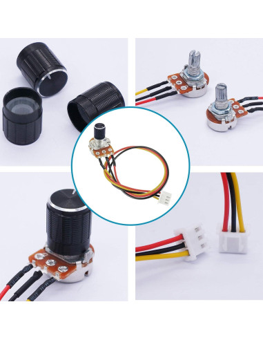5 Piezas Potenciómetro Rotativo Lineal WH148 5K 10K 50K