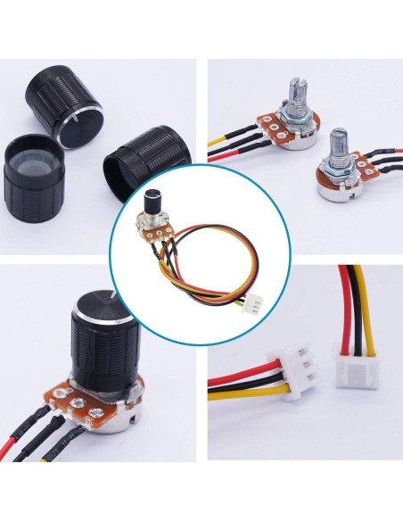 5 Piezas Potenciómetro Rotativo Lineal WH148 5K 10K 50K