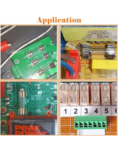 Kit de Fusibles de Vidrio 180Pcs 250V 5x20mm y 6x30mm Sunxeke