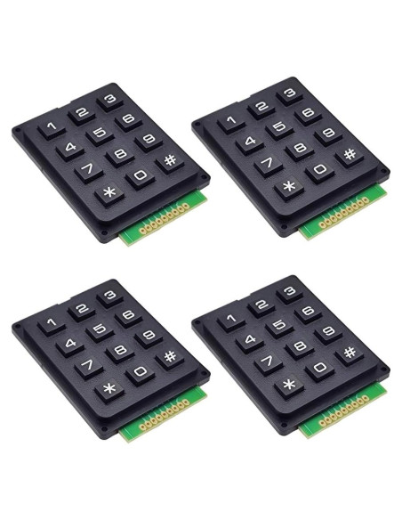 Módulo Teclado Matriz 4x3 SazkJere 12 Teclas para Microcontrolador Módulo Teclado Matriz 4x3 SazkJere 12 Teclas para Microcontrolador