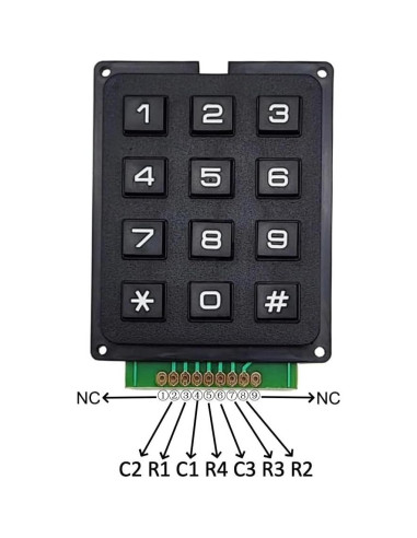 Módulo Teclado Matriz 4x3 SazkJere 12 Teclas para Microcontrolador