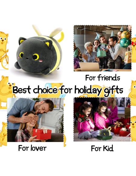 Almohada de Peluche Gato Abeja LSYDCARM 20 cm Suave