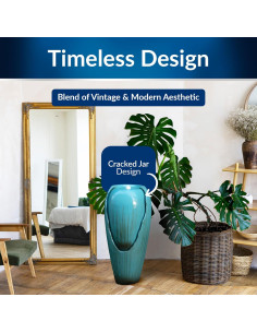 Fuente de Agua de Jarra Antigua Alpine 33"H Turquesa LED 2