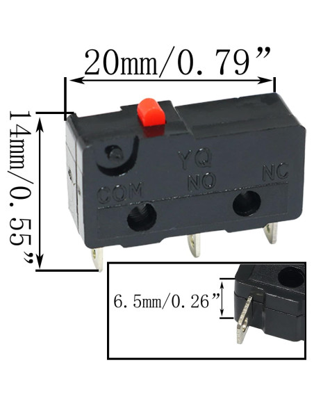 15 Interruptores de Límite Miniatura KW12-A - Botón Instantáneo