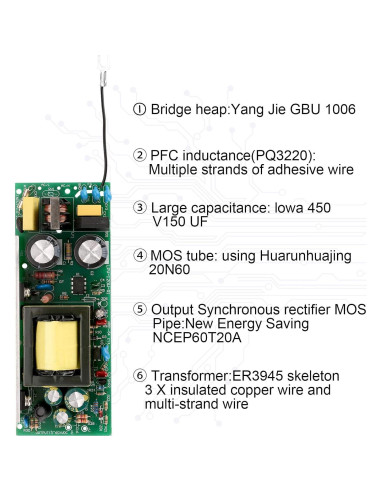 Controlador LED 100W IP67 12V CC Adaptador de Transformador