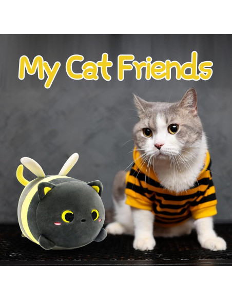 Almohada de Peluche Gato Abeja LSYDCARM 20 cm Suave