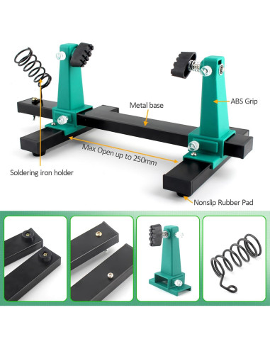 Soporte de PCB Ajustable Shen Zhen 0.64 kg 200mm Verde