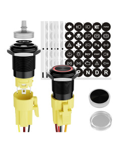 Interruptor de Botón de Presión FILN 19mm 12V-24V IP65 Rojo