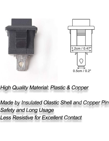 Interruptor Rocker Mini SPST 2 Pines EKYLIN - Paquete de 5