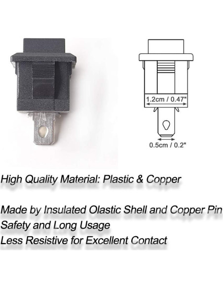 Interruptor Rocker Mini SPST 2 Pines EKYLIN - Paquete de 5