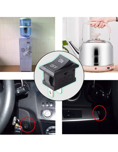 Interruptor Rocker Mini SPST 2 Pines EKYLIN - Paquete de 5