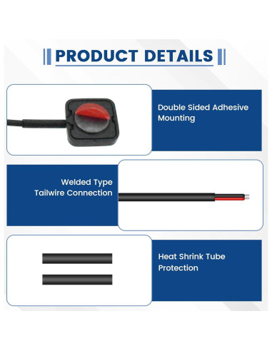 6 Interruptores Momentáneos 12V/24V SATUY con Cables 30cm