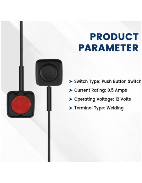 6 Interruptores Momentáneos 12V/24V SATUY con Cables 30cm