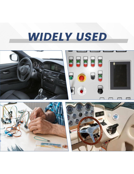 6 Interruptores Momentáneos 12V/24V SATUY con Cables 30cm