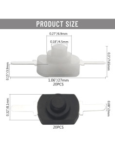 WMYCONGCONG 40 Piezas Interruptor Botón Pulsador Mini 30V 1A 2