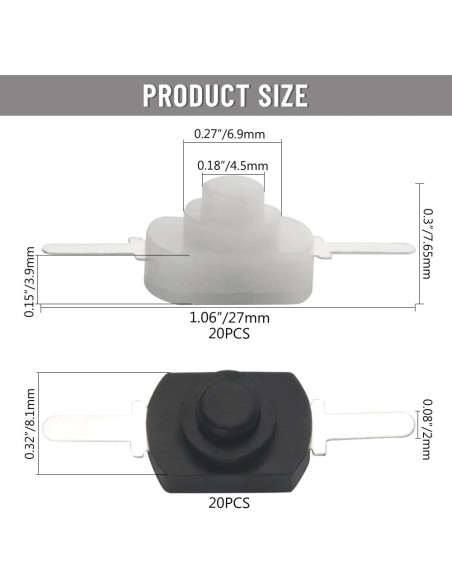 WMYCONGCONG 40 Piezas Interruptor Botón Pulsador Mini 30V 1A