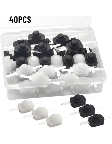 WMYCONGCONG 40 Piezas Interruptor Botón Pulsador Mini 30V 1A