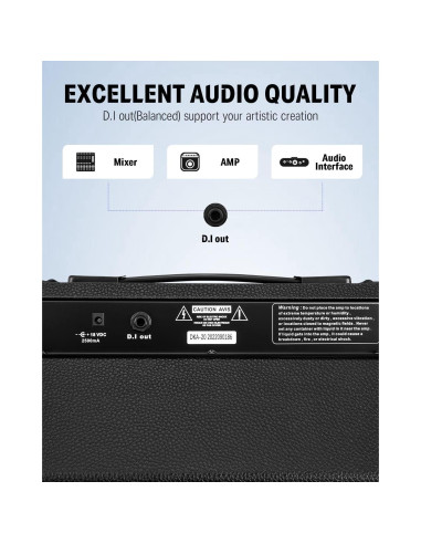 Amplificador de Teclado Donner DKA-20 20W con Aux y 2 Canales