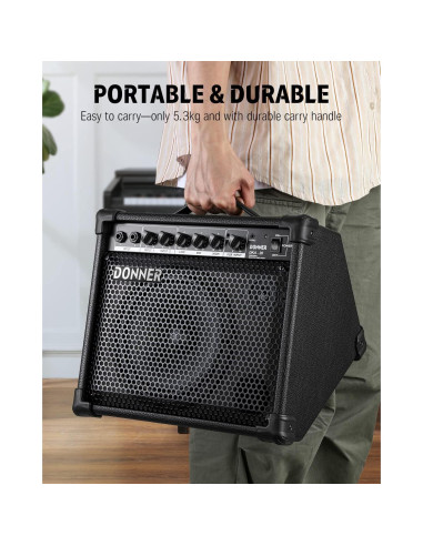 Amplificador de Teclado Donner DKA-20 20W con Aux y 2 Canales
