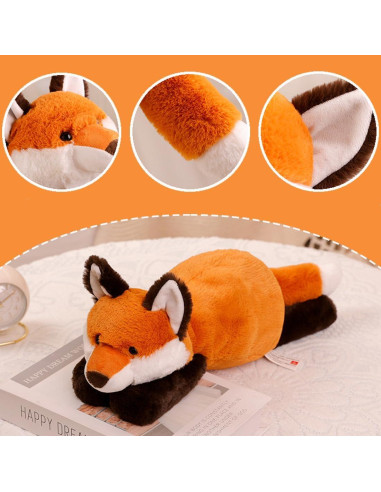 Cojín Suave de Zorro Naranja ELAINREN 60 cm Peluche Kawaii