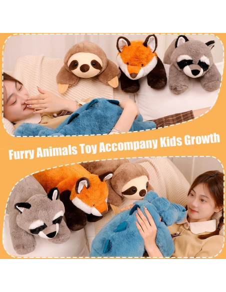 Cojín Suave de Zorro Naranja ELAINREN 60 cm Peluche Kawaii