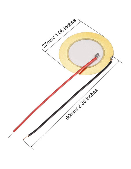 Discos Piezoeléctricos uxcell 27mm para Guitarra y Micrófono - 5 Pcs
