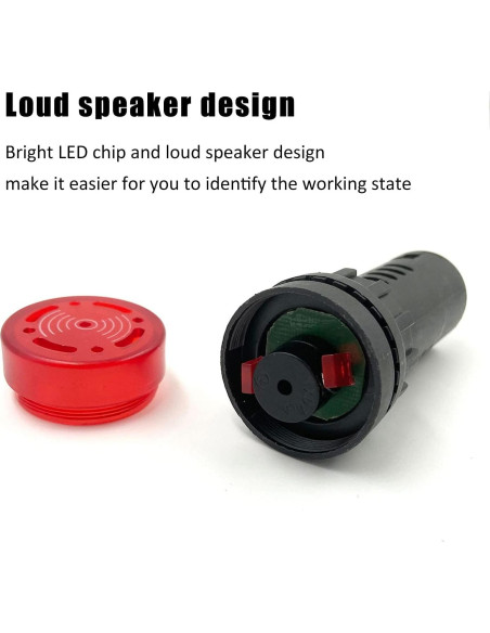 Luz Indicadora LED RuoFeng AD16-22SM 24V Intermitente 3Pcs