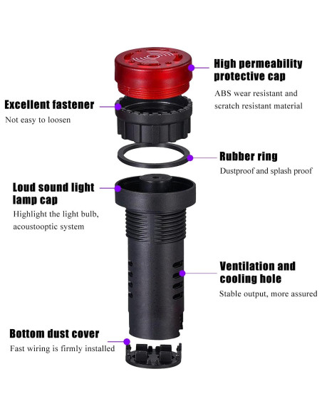 Luz Indicadora LED RuoFeng AD16-22SM 24V Intermitente 3Pcs