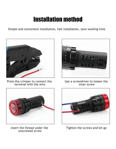 Luz Indicadora LED RuoFeng AD16-22SM 24V Intermitente 3Pcs