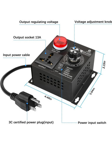 Controlador de Velocidad Variable AC SDRGEEK 4000W 15A 220V