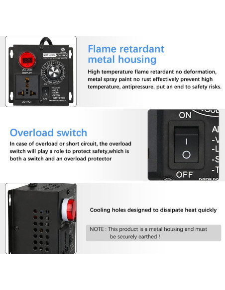 Controlador de Velocidad Variable AC SDRGEEK 4000W 15A 220V