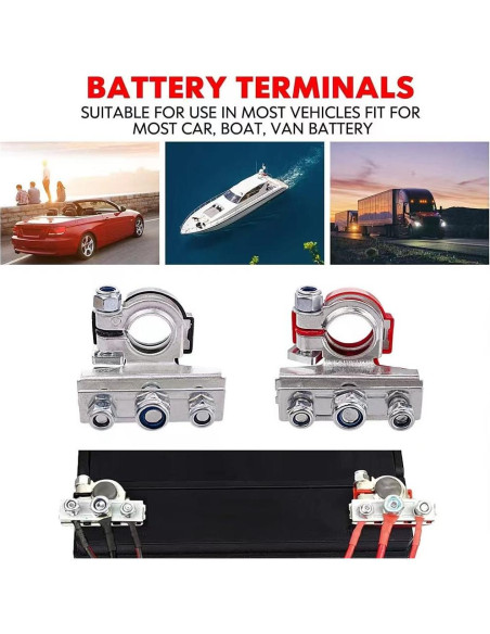Terminales de Conexión de Batería 12V Cannonfish 2 Pcs