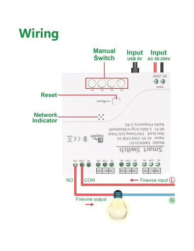 Interruptor WiFi Inteligente Wengart 4 Canales 10A DIN