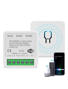 Relé Inteligente WiFi Revaniq Tuya Mini R2, Control por Voz