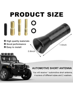 Antena Corta para Auto KVAEY 3.48 cm Fibra de Carbono Negro 2