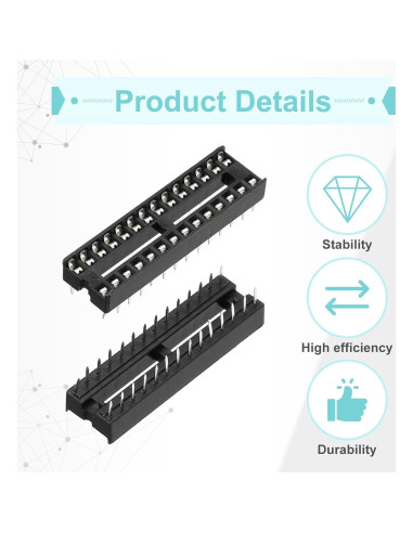 Adaptador de Zócalo DIP IC 28 Pines MECCANIXITY 2.54mm