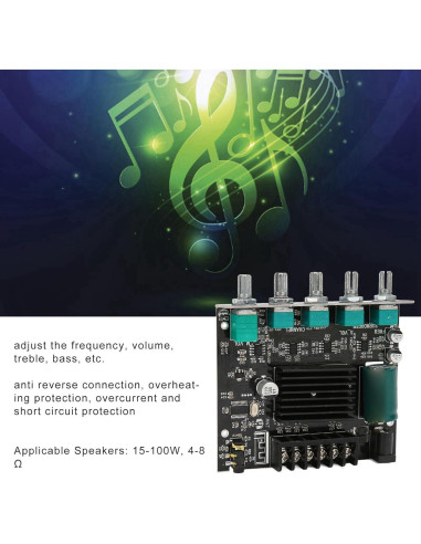 Placa Amplificador Estéreo Digital ZK-MT21 Bluetooth 2.1 50W