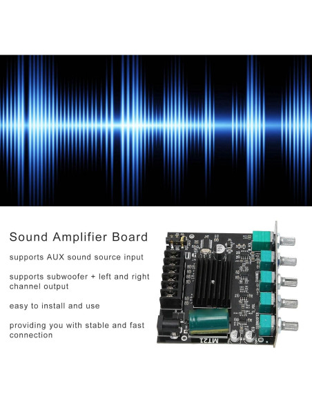 Placa Amplificador Estéreo Digital ZK-MT21 Bluetooth 2.1 50W
