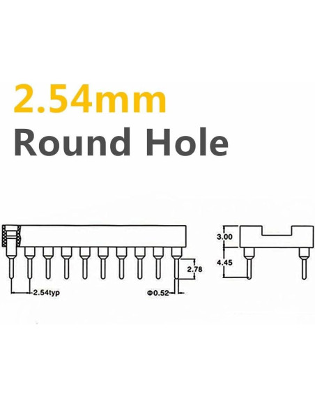20 Zócalos DIP IC 2.54mm GANASOME para Placa PCB