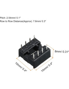 Adaptador Zócalo IC 8P Meccanixity para Placa PCB - Paquete 50 2