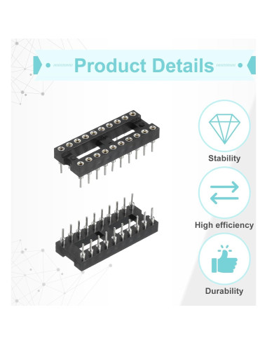 Adaptador de Zócalo DIP IC 24 Pcs MECCANIXITY 2.54mm