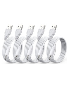 Paquete de 5 Cables de Alimentación DC 5V USB a Barrel 3.5x1.35mm