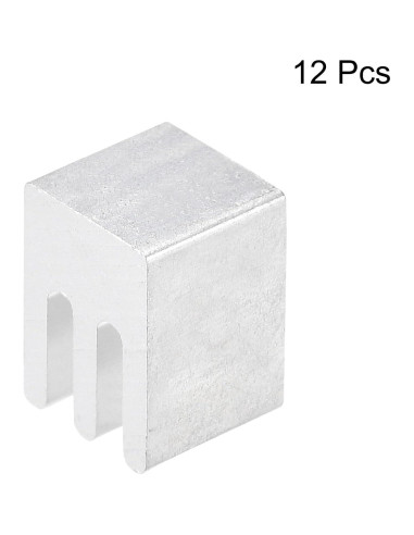 Disipador de Calor de Aluminio uxcell 7x7x10mm Plata 12 Pcs