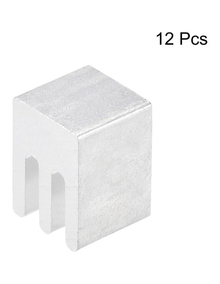 Disipador de Calor de Aluminio uxcell 7x7x10mm Plata 12 Pcs