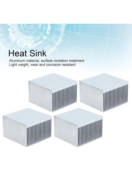 4 Disipadores de Calor de Aluminio Tyenaza 60x60x39mm Sin Adhesivo