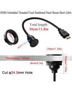 Adaptador HDMI 1.4 QIANRENON Empotrado 1080P 30cm 2