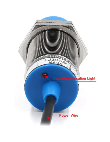 Sensor de Proximidad Inductivo Heschen M30 NPN NC 15mm 10-30VDC