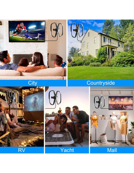 Antena de TV Interior Bzoxauy AN-3035 3100+ Millas 360 Antena de TV Interior Bzoxauy AN-3035 3100+ Millas 360