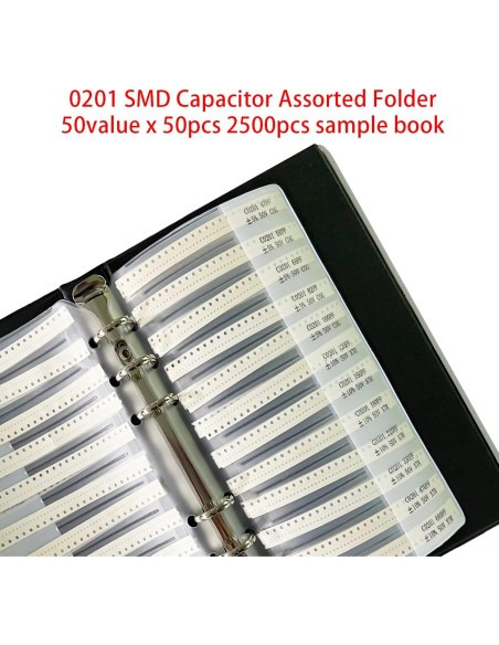 Kit de Capacitores SMD 0201 Easyscen 50 Valores 2500pcs