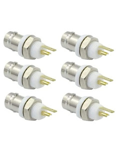Conector Hembra BNC Montaje en Panel - 6 Pcs Niquelado